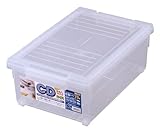 天馬 いれと庫 CD収納ボックス ワイド クリア 簡易キャスター付き