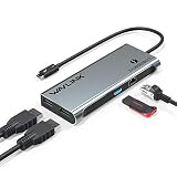 WAVLINK Thunderbolt 3 Mini Dock ドッキングステーション デュアル 4K/最大5K ディスプレイ出力 2×DP出力ポート THB3 USB-Cポート USB3.0 Aポート ギガビットイーサネットポート搭載 Windows 10/11 Mac OS 10.X Thunderbolt 3コンピューター対応