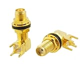 uxcell　基板コネクター　RF　SMA　メス　直角　半田基板実装　 Wkfgt　2個入り
