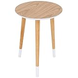 不二貿易 サイドテーブル ルナ 直径40cm ナチュラル 10920