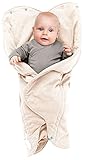 Wallaboo Babynomade Couverture enveloppante Fleur- Universelle Multi-Usages Ecru