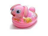 桜の雪　可愛い　赤ちゃん　動物柄　足入れ ハンドル　プール　フロート 海浮き輪 (ピンクウサギ)