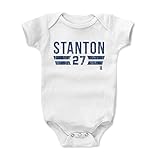 500レベルのジャンカルロ・スタントンBaby Onesie – 新しいYork野球ファンギア – ジャンカルロ・スタントンフォントB ホワイト