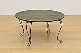 レトロ アンティーク調 テーブル (折れ脚テーブル丸型, グリーン)