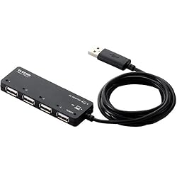 ELECOM USB2.0HUB ACアダプタ付 セルフ・バスパワー両対応 4ポート ブラック U2H-EG4SBK