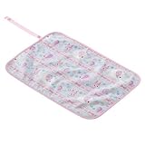 わくわくお食事タイムのベビーランチョンマット・シート　お花大好きプリティ動物フレンド（スケアー地・ライトブルー）　B0604100　日本製