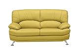 大川家具 関家具 2人掛けソファ(幅150cm 合皮素材)  イエロー色 スチールA 139280_139073