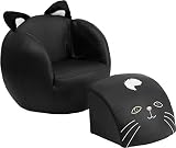 Flash Furniture Kids Cat Chair and Footstool [並行輸入品]