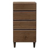 日本製 北欧風 幅40cm 4段 脚付きミニチェスト ブラウン 完成品