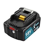 VANKO 互換 マキタ 18v バッテリー 6000mAh大容量 1個 マキタ バッテリー 18v BL1815N BL1830B BL1850Bなどに互換可能 LED残量表示 高耐久性 大型基板搭載 A+グレードセル採用 日本国内PSE取得済 (レッド)