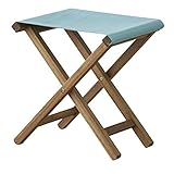 折りたたみ椅子(スツール) 〔Patio〕パティオ 木製(アカシア) NX-602BL ブルー(青) 〔完成品〕