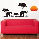 Fange DIY Removable Animal Black Elephant Art Mural Vinyl Waterproof Wall Stickers Living Room Decor