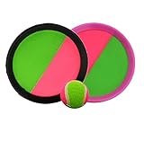 sc0nni Velcroボールパドルキャッチ、Toss Game set- 7 "ハンドヘルドスティックDisc – & # xff08 ; 1セットブラック&ピンク& # xff09 ;