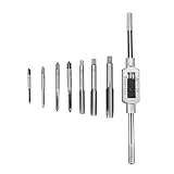 8ピースねじタップ&タップレンチホルダーハンドヒンジセットm3-m12調節可能なタップダイスレンチストレートテーパードリル修理ハンドツール