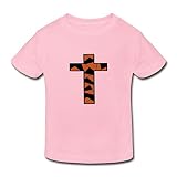 星 ２～６歳子供 半袖 男女兼用 十字架 キリスト教 宗教 神様 オリジナル ティー Tシャツ Pink 5-6 Toddler