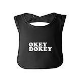 365 Printing Okey Dokey Black Baby Bib Funny Quote Printed Baby Bib For New Moms