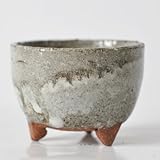 信楽焼 楽風ミニ鉢手作り足付(小) 山野草鉢 2号 幅7cm×高5cm