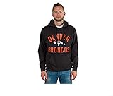 Denver Broncosフットボール大人用大きなフード付きプルオーバーフリーススウェットシャツ – チャコールグレー