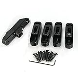 JD Moon 4 or 5 String Bridge Saddles Heavy Duty Individual Bass Bridge Tailpiece Black [並行輸入品]