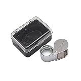 PandaHall 20x-18mm 宝石鑑定 20倍 ハンディ ポケット ジュエリー ルーペ 拡大鏡 シルバー 31x21x19mm ガラス：17mm