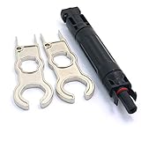 NUZAMASソーラーパネル接続用2つのメタルMC4レンチスパナ結線ツールのMC4インライン25アンペアヒューズコネクタ
