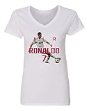 ホワイトCristiano Ronaldo Real Madrid Air SoccerレディースVネックTシャツ M