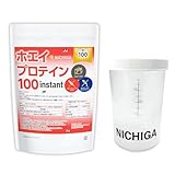 NICHIGA(ニチガ) 〈シェイカー セット〉ホエイプロテイン100 【instant】1ｋｇ プレーン味 rBST (牛成長ホルモン剤不使用) 溶けやすい造粒品 TK1