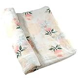 Marchen Rose おくるみ モスリン綿100％ モスリンスワドル スワドル ベビーブランケット 授乳ケープ (フラワー)