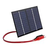 volflashy 1.5W 12V 太陽 電池 モジュール ポリシリコン フレキシブル DIY ソーラー パネル パワー バンク バッテリー チャージャー クリップ 付き