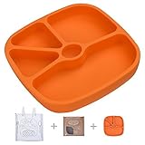 Silicone Baby Suction PlateTOPQSC Infant Toddlers Kids Non-skid Tray Portable Place Mat fits Most Hi