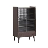 食器棚 キャビネット 本棚 完成品 aster 600MG ガラスキャビネット ダークブラウン