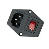 HiLetgo AC 250V 15Aヒューズホルダーケース付き 3端子電源ソケット ON / OFFスイッチ [並行輸入品]