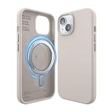 elago 磁気シリコンケース iPhone 15 ケース 6.1インチ すべてのMagSafeアクセサリーに対応 - 内蔵マグネット ソフトグリップ シリコン 耐衝撃 [ストーン]