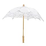 ヴィンテージレースパラソルロマンチックウェディング傘の衣装アクセサリー結婚式の花嫁のブライダル、23インチ
