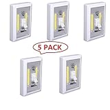 5パックCOB LED壁スイッチワイヤレスクローゼットコードレス夜間ライト電池式