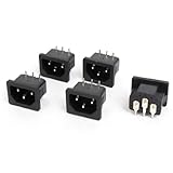 uxcell 電源ソケット　コネクタ　アダプタ　 IEC320 C14　　3ピン　パネルマウント　電気調理器具　5個