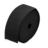 KUKU工房 織ゴム 平ゴム 厚さ1.2mm 厚手タイプ 手芸 5mカット 交換・補修などに (ブラック, 40mm幅)