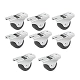 uxcell キャスター 車輪 プレート式 2マウントホール 25mm 8個入り