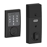 Schlage Sense Smart Deadbolt with Century Trim in Matte Black (BE479 CEN 622) [並行輸入品]
