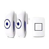 Lemosion 【改良版】ワイヤレスチャイム 防水 防塵　300M内受信可　LEDランプ点滅お知らせ　チャイム音３８種選択可　配線工事不要 主に家庭、介護、レストラン、事務所、居酒屋に使用 (受信機