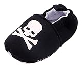 (ビグッド)Bigood ベビーファーストシューズ ベビーシューズ ベビー靴 ベビー用品 滑め防ぐ靴 部屋履き ソフトソールスカル柄ブラック13cm