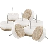 ソフトタッチネイルon 1 – 1 / 8 "家具Glides with Felt Tip for Straight木製家具脚( 8 Piece ) – ホワイト、ラウンド