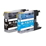 LC12 ブラザーbrother用互換インクカートリッジLC12BKブラック1本 LC12Cシアン1本 合計2本 対応機種：MFC-J6710 J5910 J6510 J960 J955 J860 J825 J810 J710 J705 DCP-J940 J925 J840 J740 J725 J540 J525