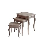 ホワイト／Shabby chic ネストテーブル サイドテーブル テーブル シャビーシック エレガント アンティーク 木製