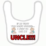 BABY BIB 1066 BLUE RIM IF AT FIRST YOU DON'T SUCCEED I GO ASK MY UNCLE QUALITY FUNNY BABY BIB by SIG