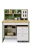 大川家具 関家具 学習デスク 素材/パイン材 グリーン 215756