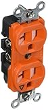 Hubbell CR5352IG Duplex Receptacle, Isolated Ground, Commercial Grade, 20 amp, 125V, Orange (Pack of