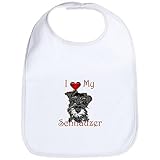 CafePress I love my Mini Schnauzer Bib - Standard Cloud White by CafePress