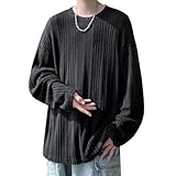 [YEOREO] 長袖tシャツ メンズ ロングtシャツ クルーネック 無地 ロングスリーブ Tシャツ 長袖 ロンt 秋服 カットソー ゆったりティーシャツ カジュアル 大きいサイズ 春秋服-hei-XL