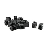 uxcell　PCBジャック RJ9RJ10RJ22　メスコネクタ　ブラック　プラスチック　メタル　電話ハンドセット用　15個入り